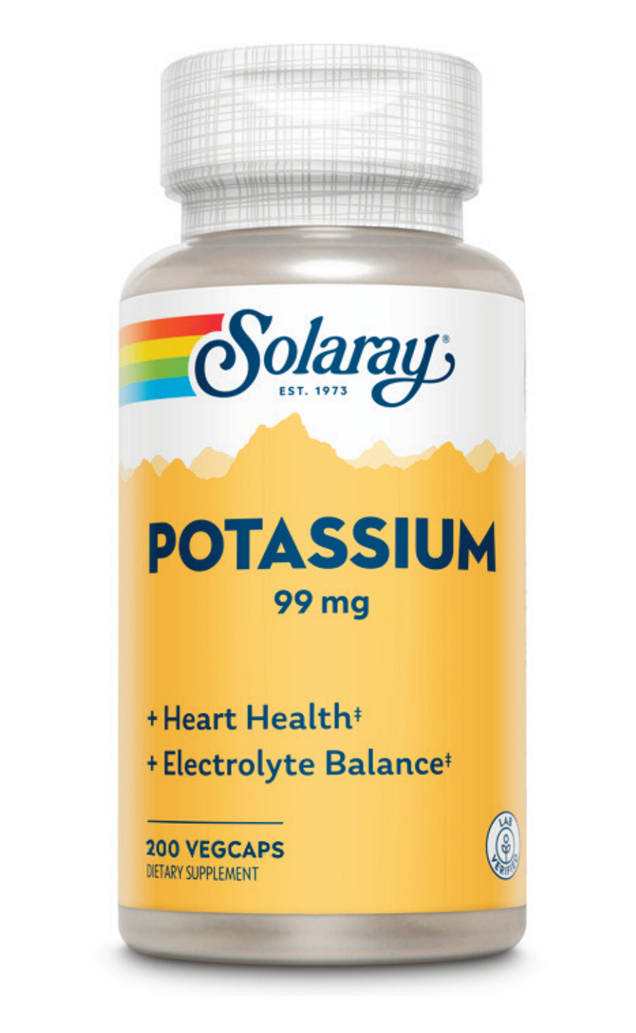 Potasio Citrato 99 mg Solaray – 200 Cápsulas Veganas para Salud Cardiovascular