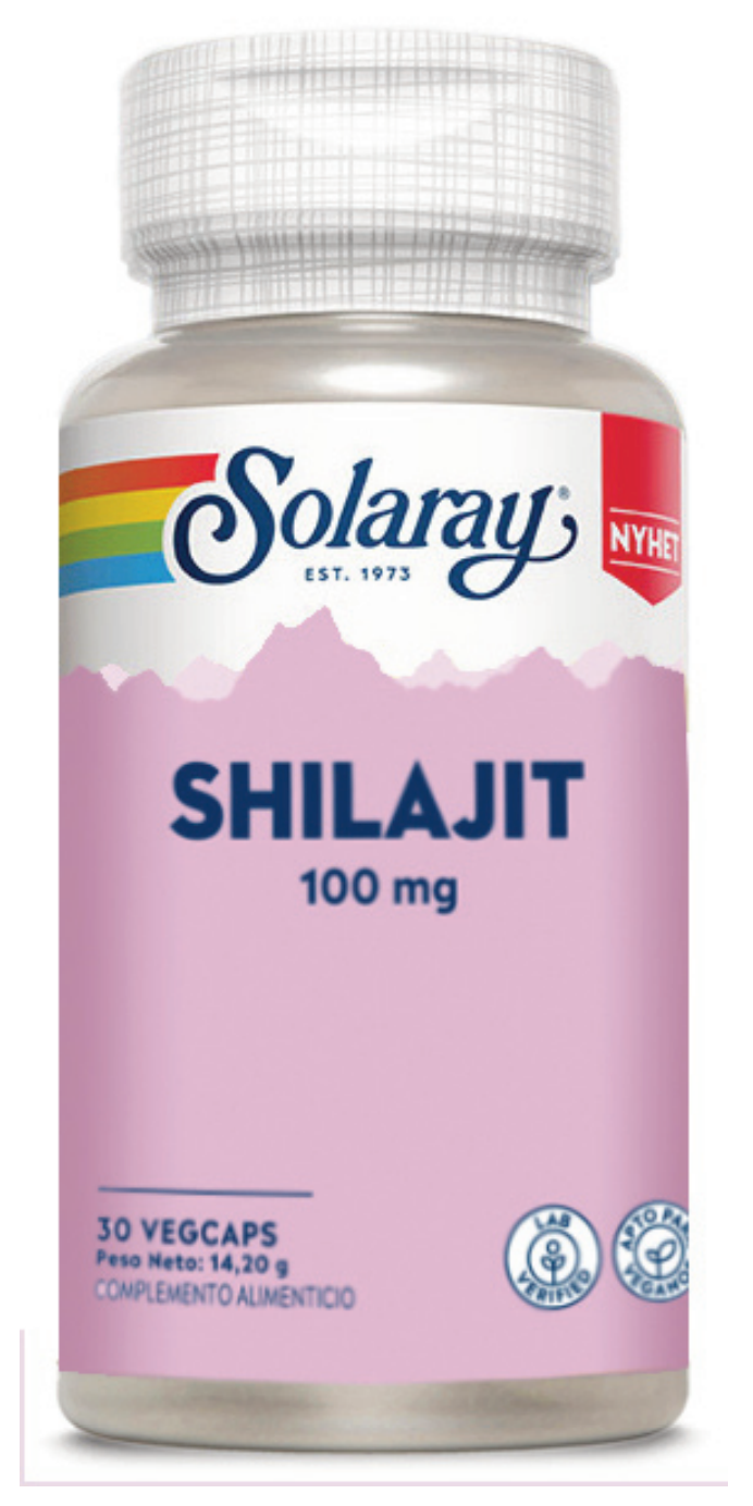 Shilajit Solaray 30 Cápsulas Energía Natural y Vitalidad