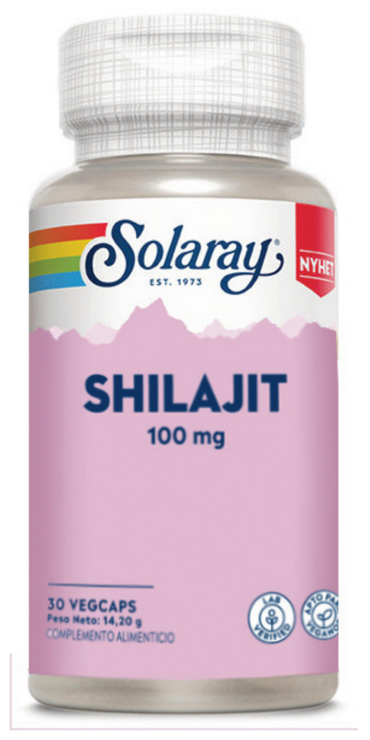 Shilajit Solaray 30 Cápsulas Energía Natural y Vitalidad