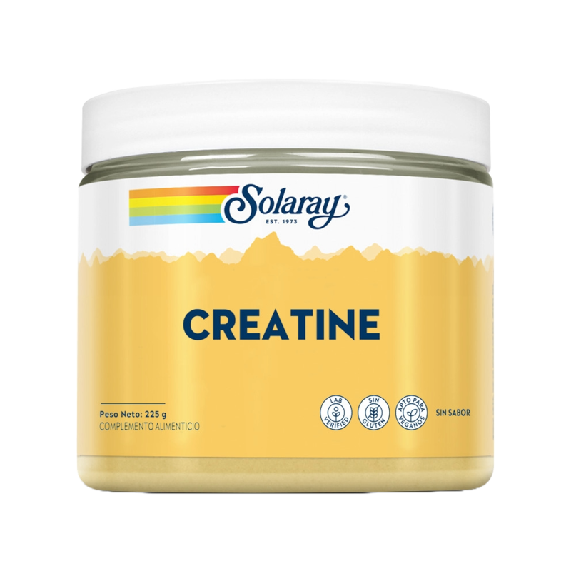 Creatina Solaray 225 gramos – Potente suplemento vegano para fuerza y recuperación