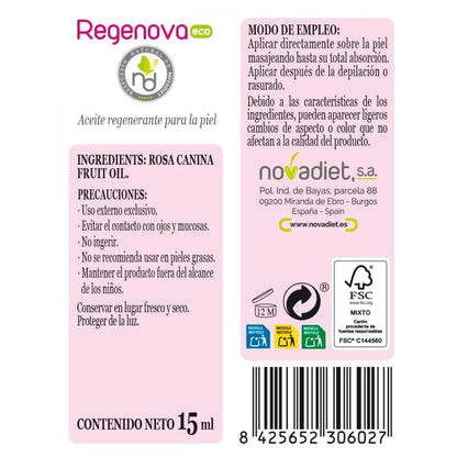 Regenova Aceite Rosa Mosqueta Eco 15ml Nova Diet