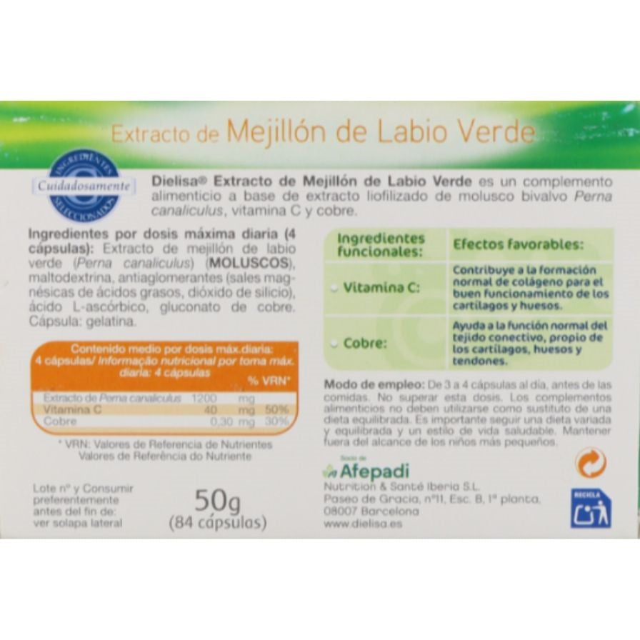 Mejillon Labio Verde 84caps Dielisa