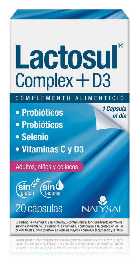 Lactosul Complex + D3 Natysal 20 Cápsulas Probiótico Avanzado