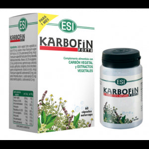 Karbofin Forte ESI Cápsulas Digestivas Antigases 60 Unidades