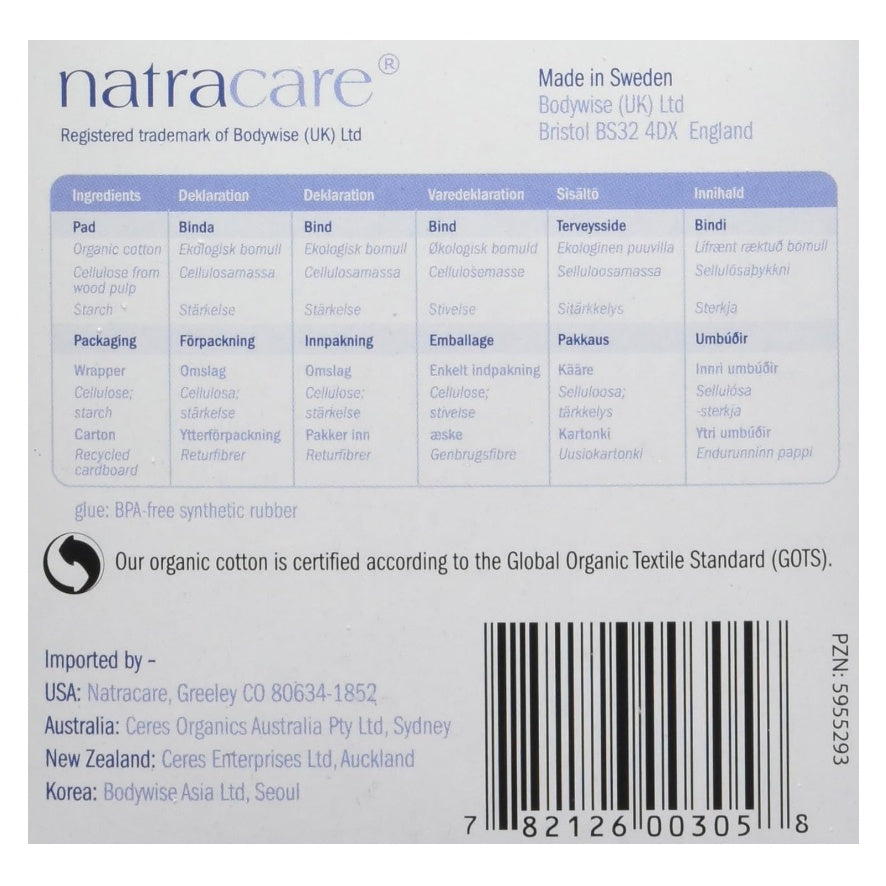 COMPRESA REGULAR SIN ALAS 14 uds Natracare