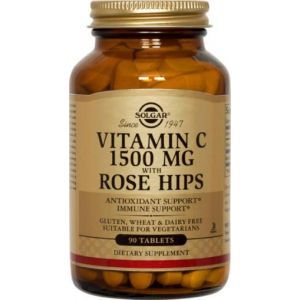 Vitamina C 1500 mg con Escaramujo Solgar – 90 Comprimidos Potentes