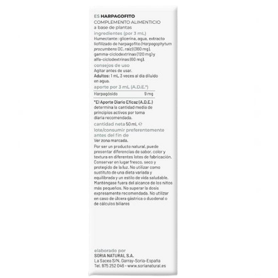 Harpagofito Extracto 50ml Soria Natural
