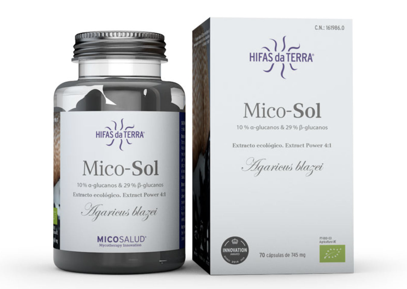 Mico-Sol Champiñón del Sol 70 Cápsulas Anticancerígeno y Inmuno‑potente