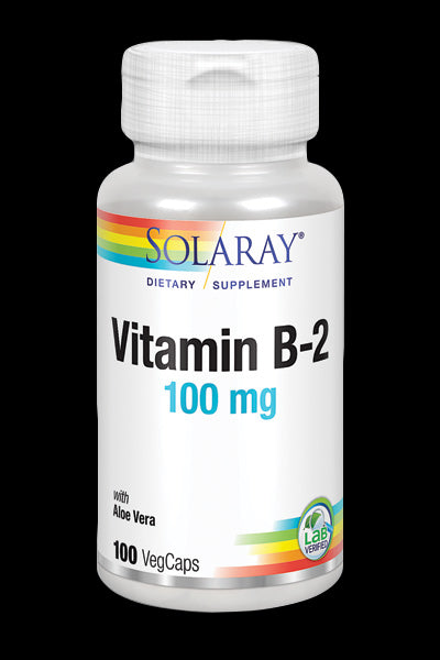 Vitamina B2 100 mg Solaray – 100 Cápsulas Energéticas
