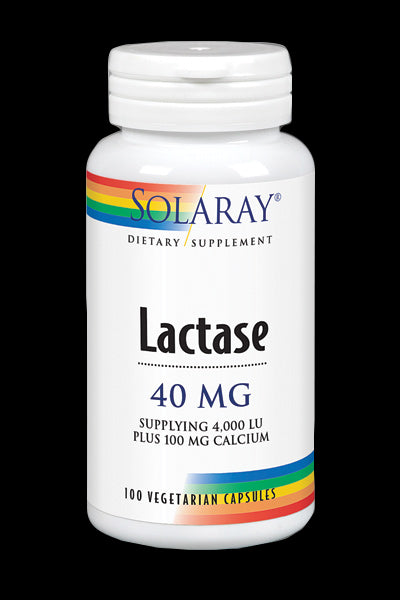 Lactasa Solaray 40 mg 4000 FCC - 100 Cápsulas Veganas