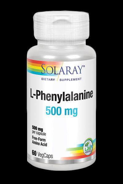L-Fenilalanina 500 mg Solaray – 60 Cápsulas Naturales de Aminoácido