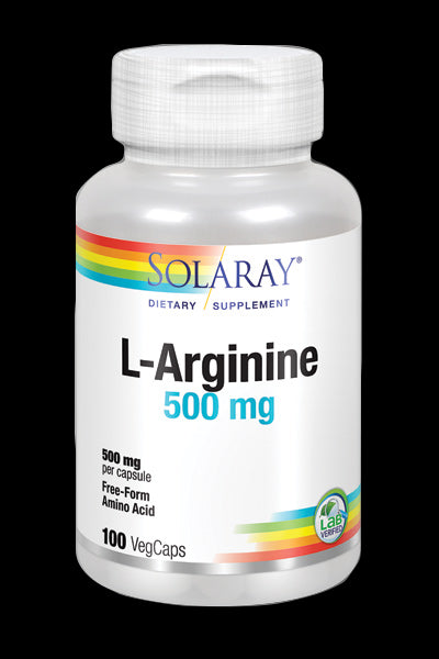 Suplemento Solaray L-Arginina 500 mg 100 Cápsulas Potentes