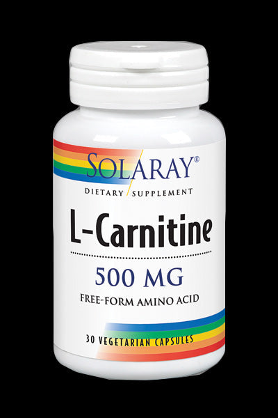 L-Carnitina 500 mg Solaray – 30 Cápsulas de Energía y Metabolismo
