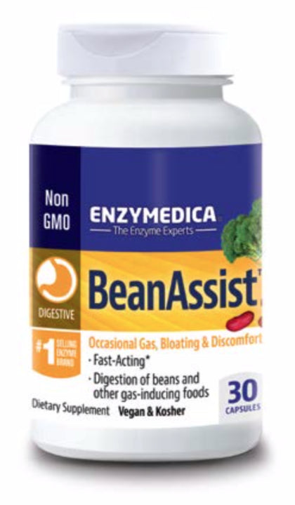BeanAssist Enzymedica Suplemento Digestivo de Alfa‑Galactosidasa 30 Cápsulas