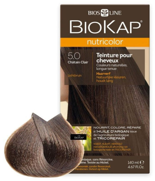 Biokap Nutricolor Castaño Claro 140 ml – Tinte Vegetal Sin Amoníaco