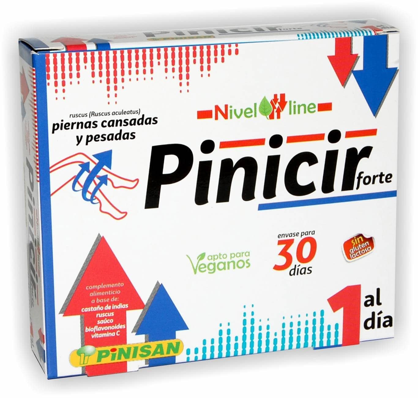 Pinicir Forte 30 Cápsulas Castaño, Ruscus y Saúco para Venas