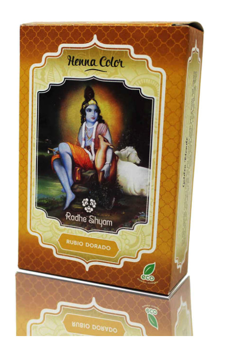 Henna Rubio Dorado Radhe Shyam 100g Coloración Natural para Cabello