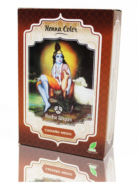 Henna Castaño Medio Radhe Shyam 100 gramos - Color Natural y Cuidado del Cabello