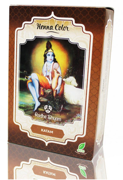 Henna Katam Natural Radhe Shyam 100g Color Marrón Violeta