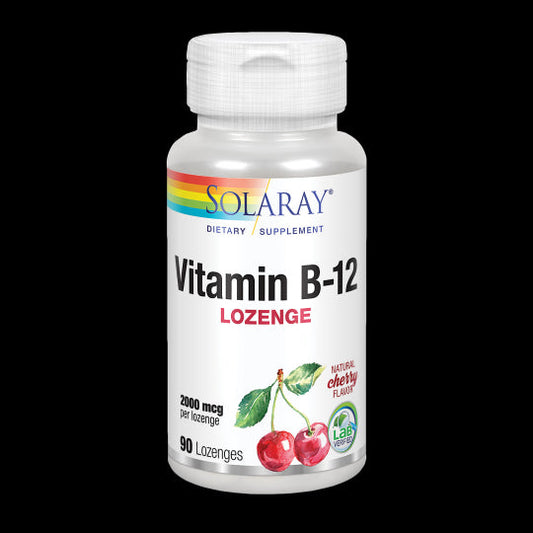 Solaray Vitamina B12 Sublingual 2000 mcg 90 Cápsulas