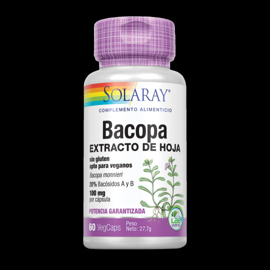 Bacopa Solaray 60 Cápsulas Extracto Cognitivo Natural Apoyo Mental