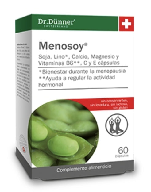 Menosoy Dr. Dunner 60 cápsulas para menopausia, estrógenos vegetales