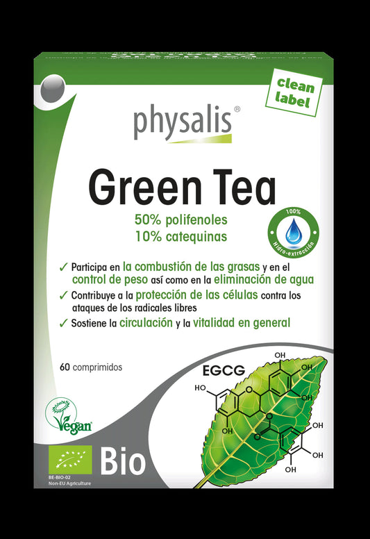 Physalis Té Verde Bio en comprimidos - 60 cápsulas quemagrasas