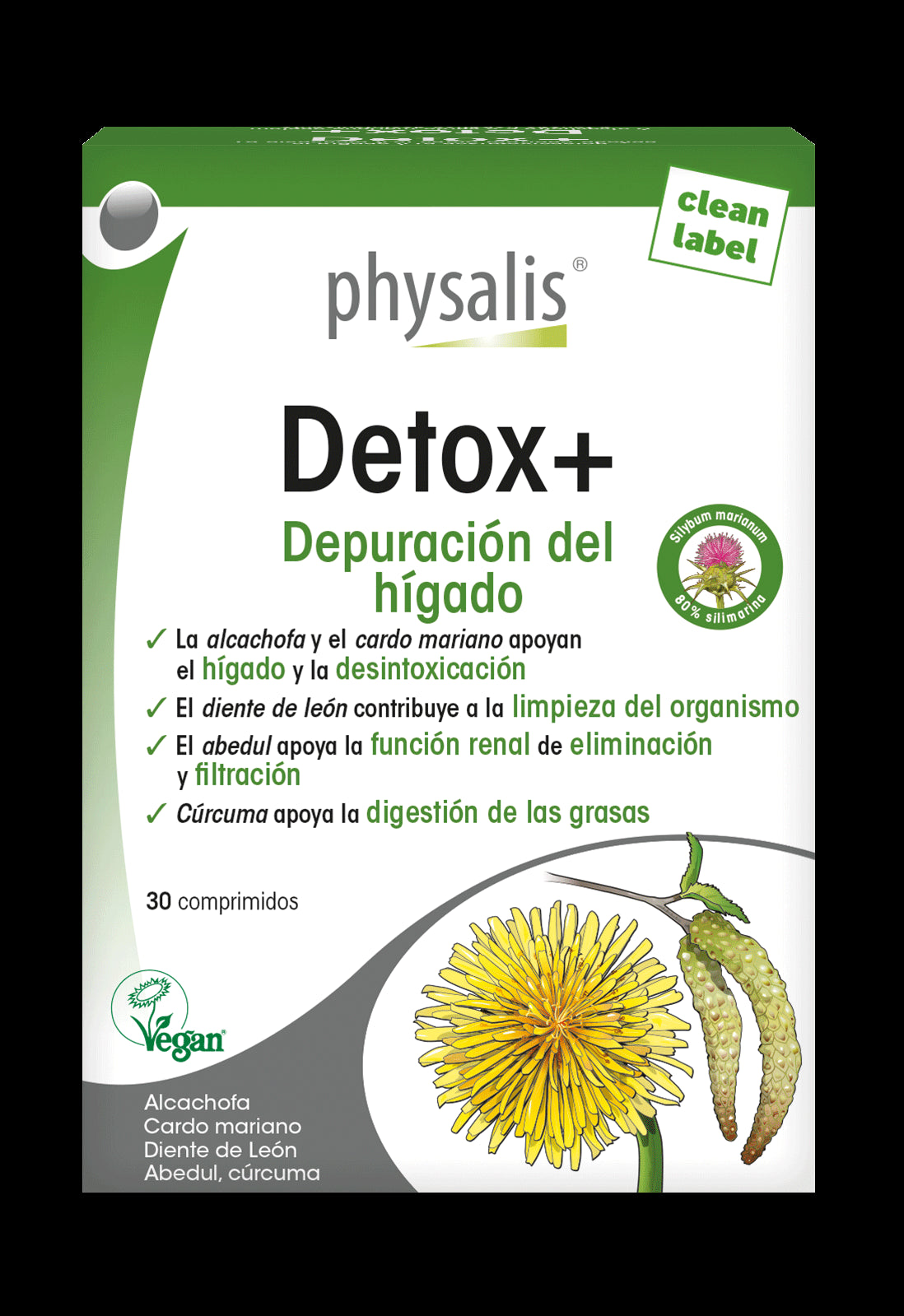 Detox+ Physalis 30 comprimidos apoyo hepático y renal