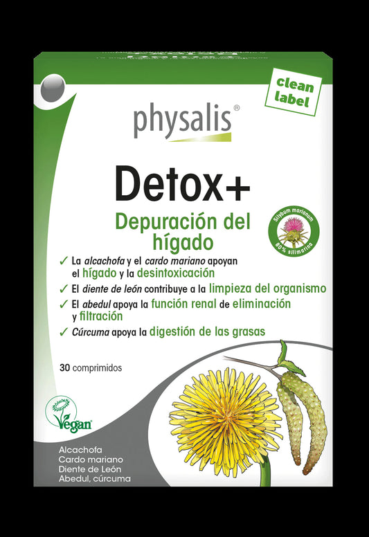 Detox+ Physalis 30 comprimidos apoyo hepático y renal