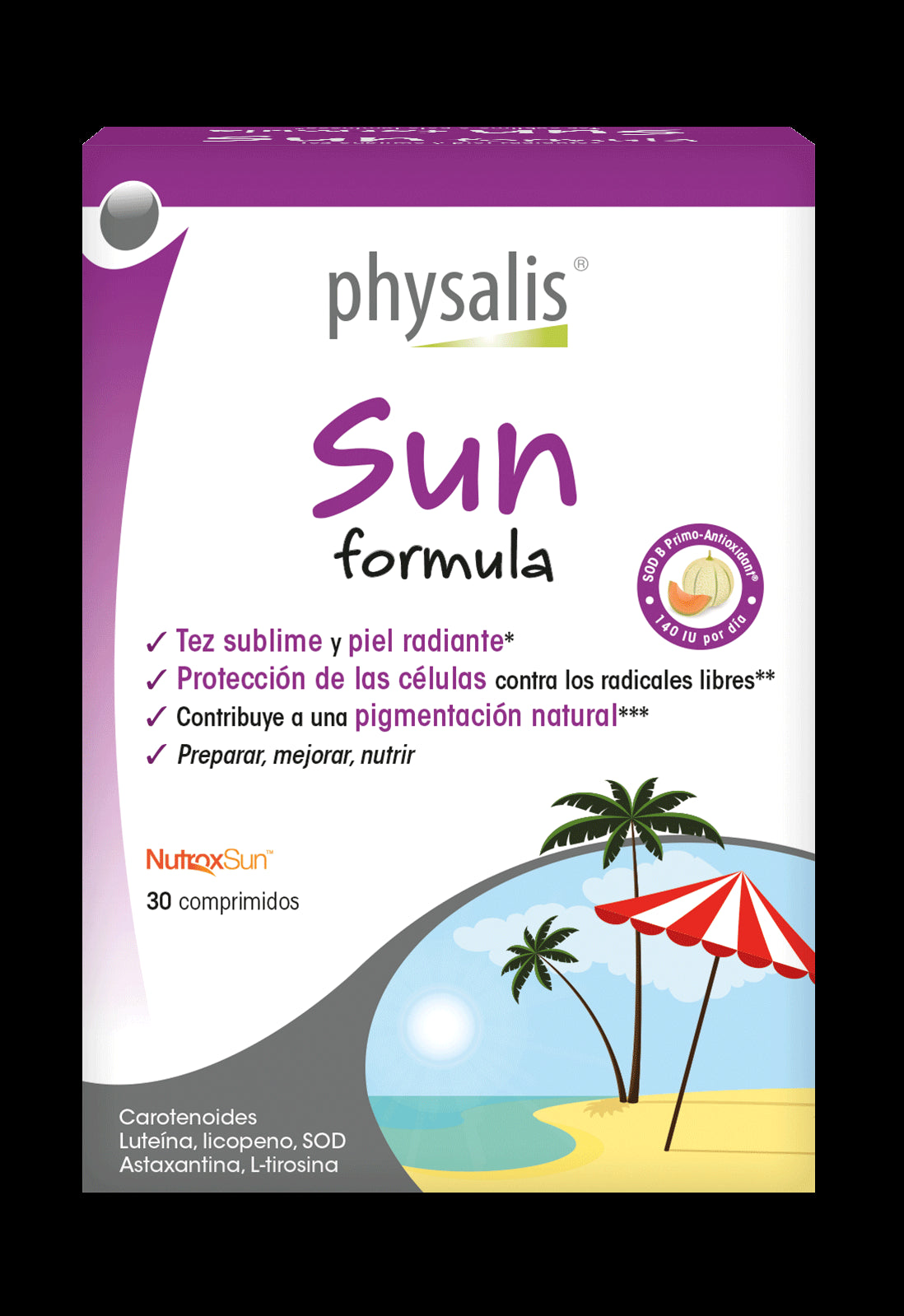 Sun Fórmula Physalis 30 comprimidos para piel radiante