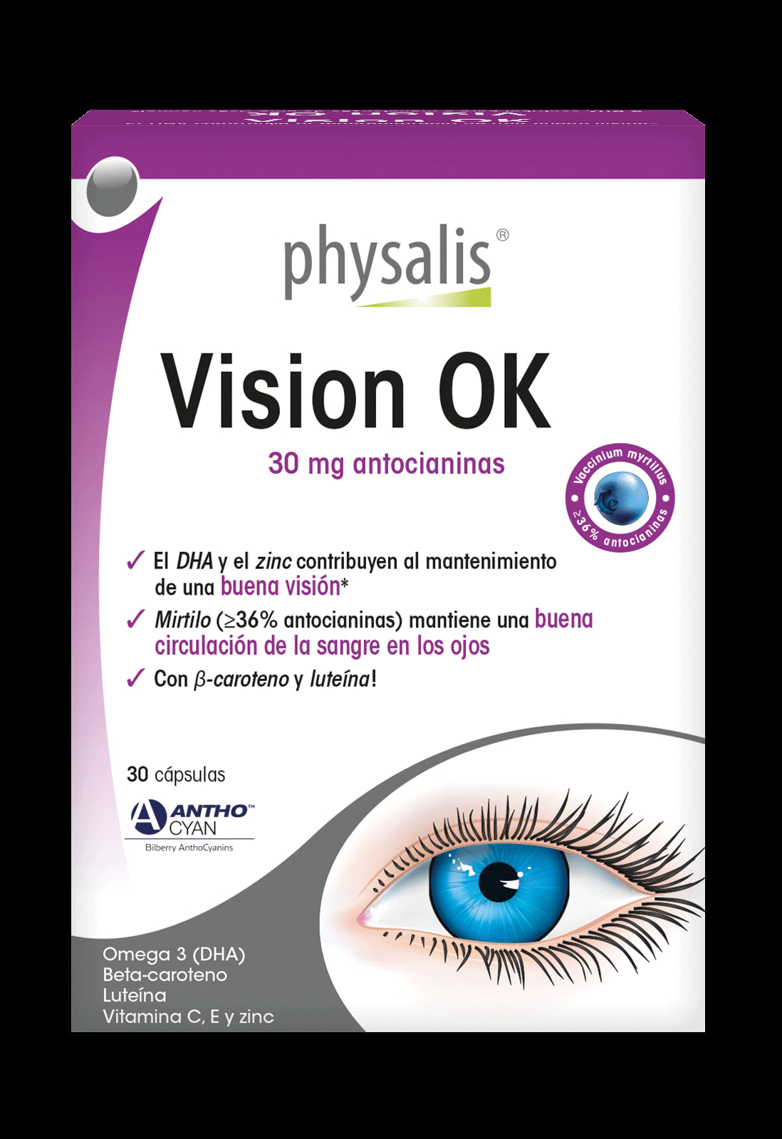Suplemento Vision OK Physalis 30 Cápsulas para Salud Ocular