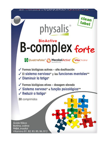 Complejo B-Forte Physalis 30 comprimidos alta absorción vitaminas B