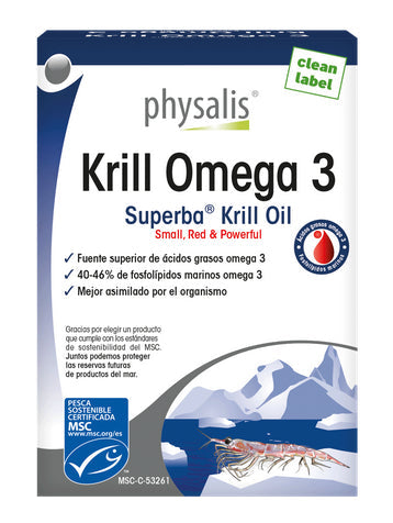 Aceite de Krill Omega 3 Physalis 60 perlas alta absorción