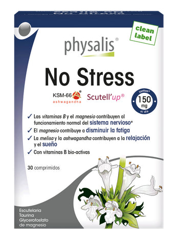 Suplemento No Stress Physalis 30 comprimidos para relajación nerviosa