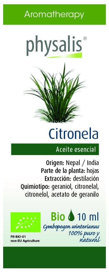 Aceite esencial de citronela Physalis 10 ml – repelente natural de mosquitos