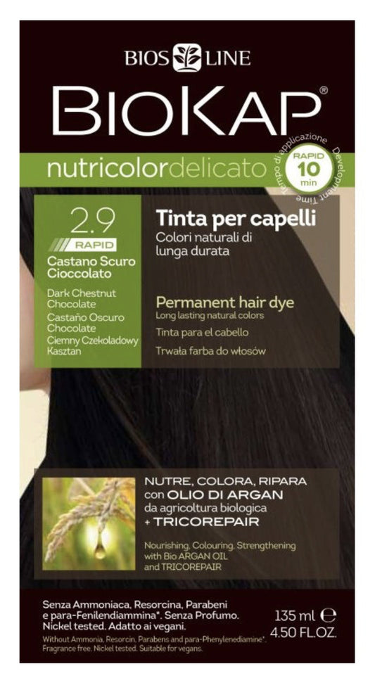 Biokap Nutricolor Delicato Rapid 2.9 Castaño Oscuro Chocolate 135ml