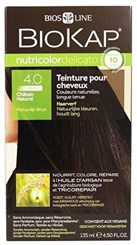 Biokap Nutricolor Delicato Rapid Castaño Natural 135 ml Tinte vegano