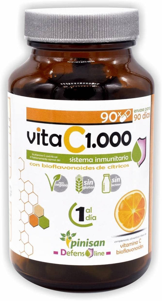 Vitamina C 1000 mg con Bioflavonoides – 90 Cápsulas Pinisan