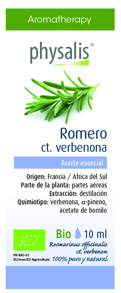 Aceite esencial de romero verbenona 10 ml, Physalis, aroma estimulante