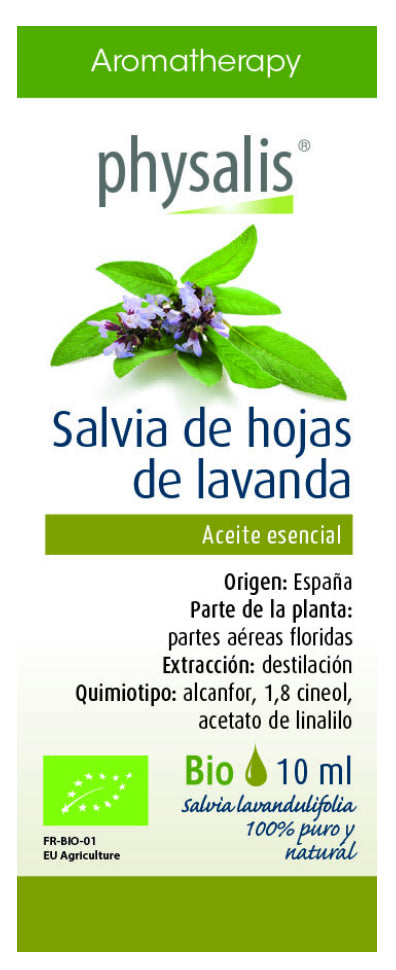 Aceite esencial de salvia de hojas de lavanda – 10 ml – Physalis