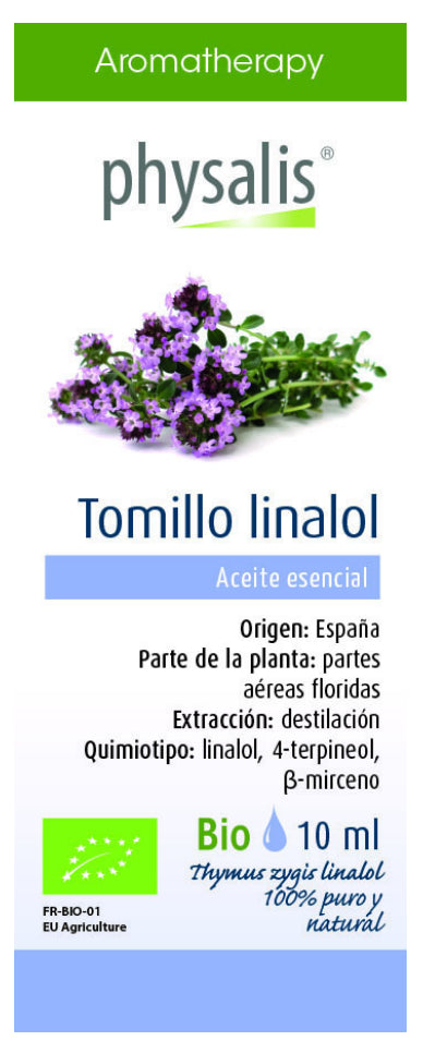 Aceite esencial de tomillo linalol 10 ml Physalis aroma terapéutico