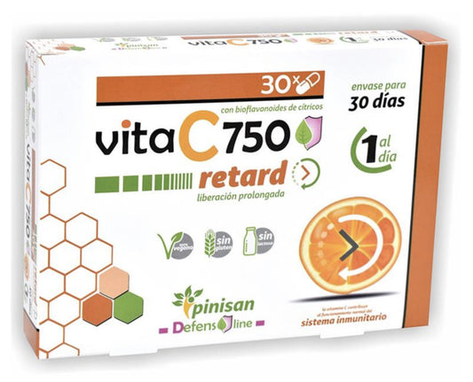 Vitamina C 750 Retard Pinisan 30 cápsulas liberación prolongada