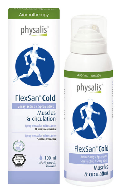 Spray Flexsan Cold Physalis 100ml Alivio Rápido Piernas Cansadas