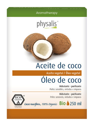 Aceite Vegetal de Coco Bio Physalis 250ml Hidratante y Calmante