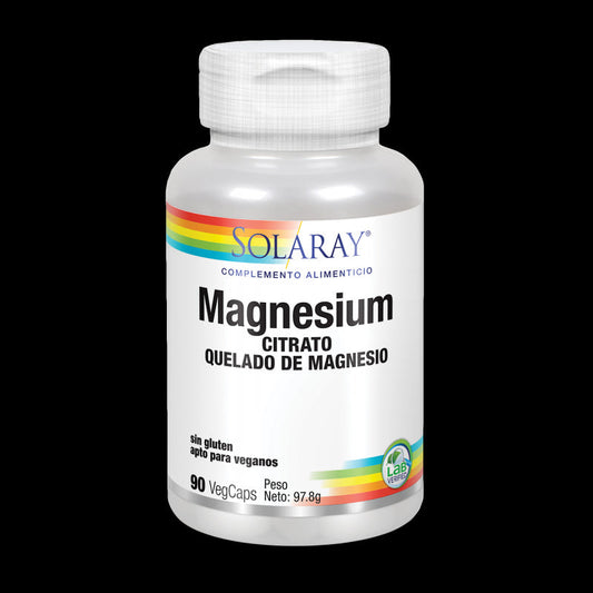 Magnesio Solaray 90 Cápsulas – Suplemento Mineral para Huesos y Músculos