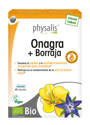 Cápsulas Onagra y Borraja Physalis – 60 perlas equilibrio femenino