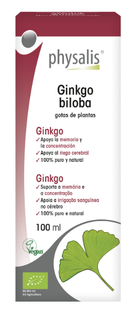 Tintura Ginkgo Biloba 100ml Extracto Natural para Memoria