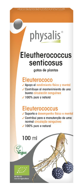Tintura de Eleuterococo Physalis 100 ml - Extracto Adaptógeno Puro