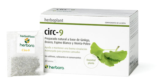 Herboplant Circ-9 Infusión de Ginkgo y Rusco para Circulación