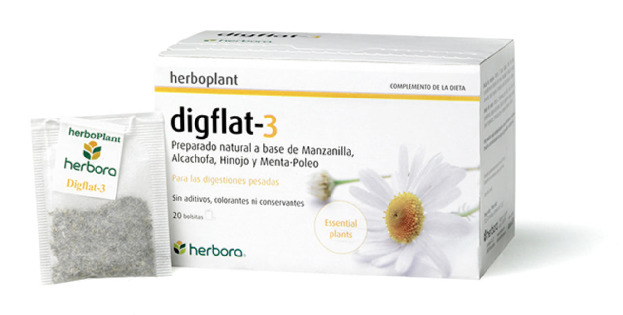 Herboplant Digflat-3 de Herbora: 20 filtros digestivos naturales